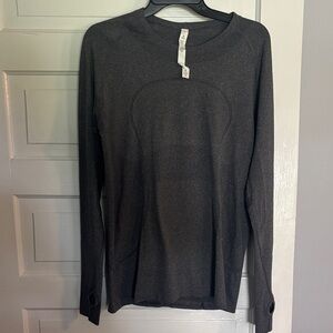Lululemon Athletica Charcoal Knit Swiftly Top
